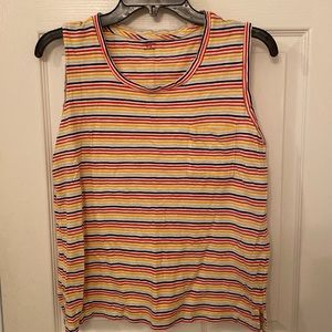 Madewell, size medium, multi-color striped tank.